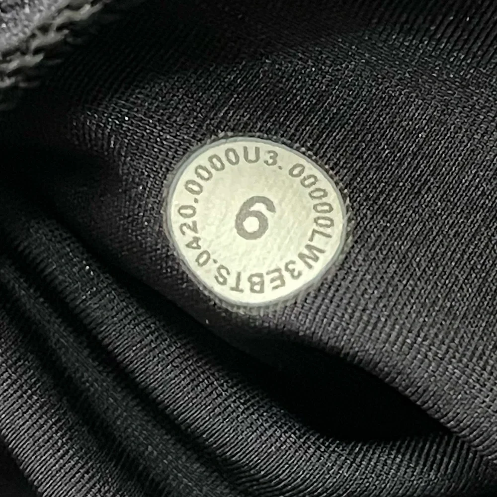 Lululemon All Aligned Mock Neck Crop Long Sleeve Crushed Velvet Black Top Size 6
